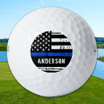 Personalised Thin Blue Line Flag Police Officer Golf Balls<br><div class="desc">Thin Blue Line Police Golf Balls - USA American flag design in Police Flag colours, distressed design . This personalised police golf balls are perfect law enforcement officer gifts, police retirement gifts, police officer gifts. Personalise these police thin blue line golf balls with police officers name. COPYRIGHT © 2020 Judy...</div>