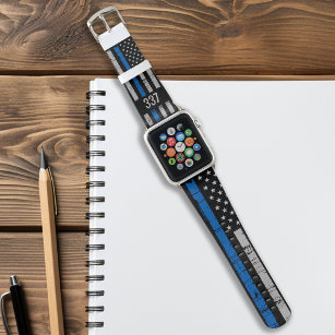 Personalised Thin Blue Line Law Enforcement Police Apple Watch Band