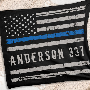 Personalised Thin Blue Line Police Fleece Blanket