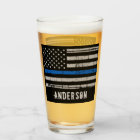 Personalised Thin Blue Line Police Officer Beer