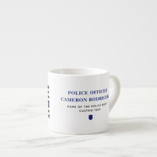 Personalised Thin Blue Line Police Officer Flag Espresso Cup