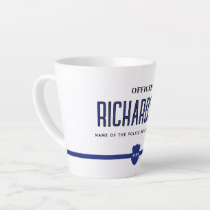 Personalised Thin Blue Line Police Officer Latte Mug