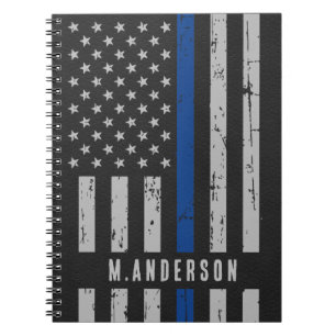 Personalised Thin Blue Line Police Officer Notebook