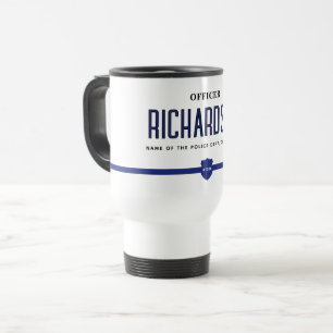 Personalised Thin Blue Line Police Officer Travel Mug