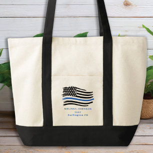 Personalised Thin Blue Line Police Tote Bag