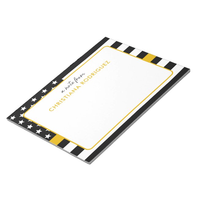 Personalised Thin Gold Line Flag 911 Dispatcher  Notepad (Angled)