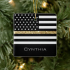 Personalised Thin Gold Line Glitter Flag