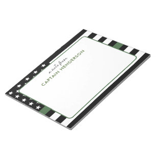 Personalised Thin Green Line Flag Army Military Notepad
