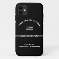 Personalised Thin Silver Line Corrections Officer