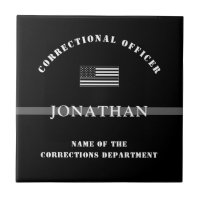 Personalised Thin Silver Line Corrections Officer