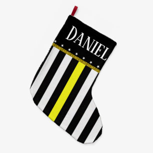 Personalised Thin Yellow Line Dispatcher Flag Large Christmas Stocking