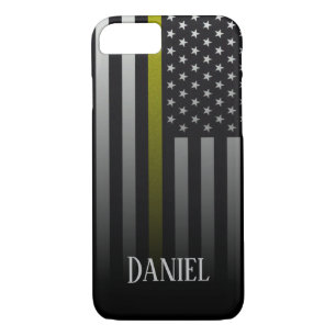 Personalised Thin Yellow Line Flag Case-Mate iPhone Case
