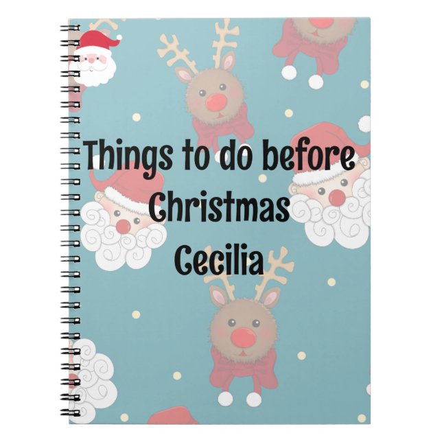 Personalised "Things to do before Christmas" Notebook (Front)