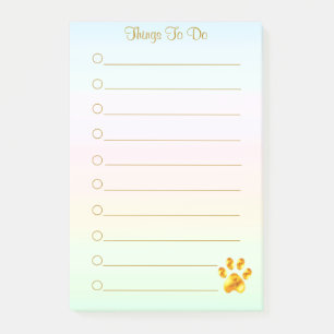 Personalised Things To Do & Golden Paw Post-it Notes