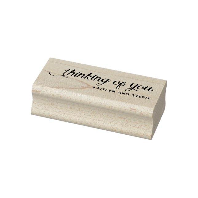 Personalised Thinking Of You With Swashes Rubber Stamp (Stamp)