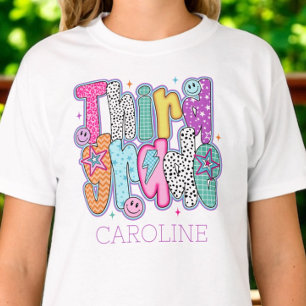 Personalised Third Grade Coquette Colourful Kids T-Shirt