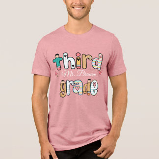 Personalised Third Grade Teacher Shirt
