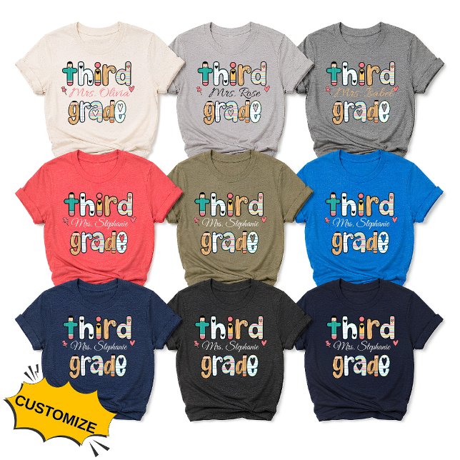 Personalised Third Grade Teacher Shirt (Creator Uploaded)