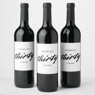 Personalised Thirty 30th Birthday Wine Label