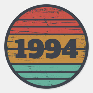 Personalised Thirty vintage 30th birthday party Classic Round Sticker
