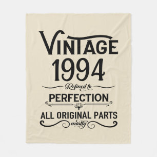 Personalised Thirty vintage 30th birthday party Fleece Blanket