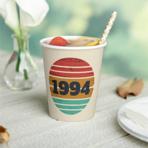 Personalised Thirty vintage 30th birthday party Paper Cups