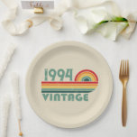 Personalised Thirty vintage 30th birthday party Paper Plate<br><div class="desc">You can add some originality with this limited edition, premium quality, and original, classy, retro, and vintage-looking birthday graphic design with a cool typography font. This is a great gift idea for men, women, husbands, wives, girlfriends, and boyfriends who will love this one-of-a-kind piece of art—a unique and funny holiday...</div>