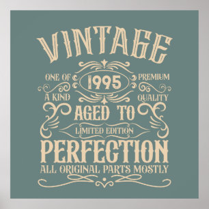 Personalised Thirty vintage 30th birthday party Poster