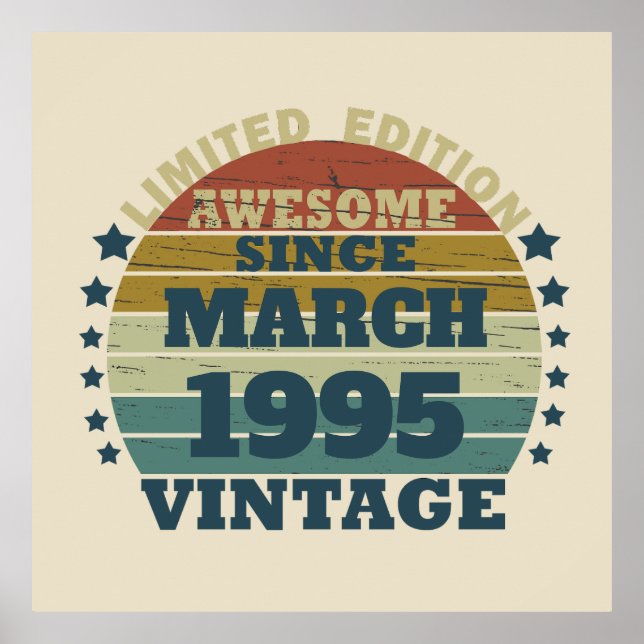 Personalised Thirty vintage 30th birthday party Poster (Front)