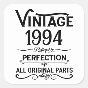 Personalised Thirty vintage 30th birthday party Square Sticker