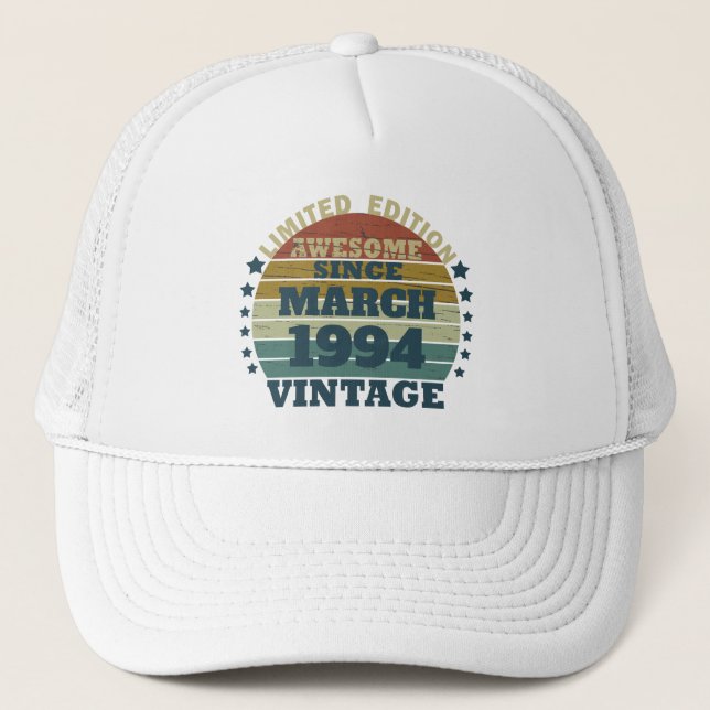 Personalised Thirty vintage 30th birthday party Trucker Hat (Front)