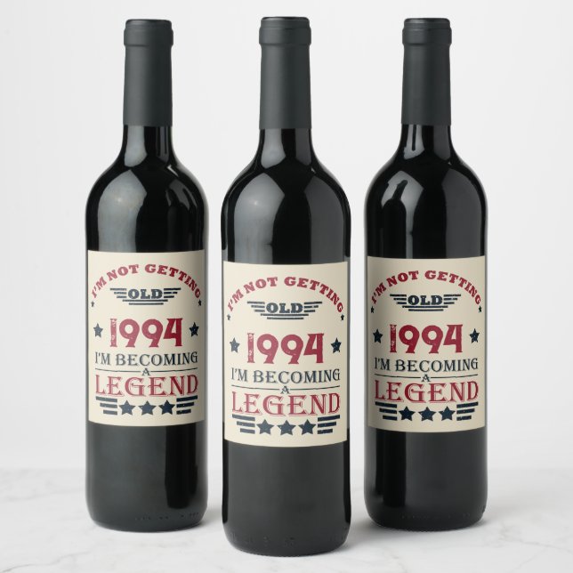 Personalised thirty vintage 30th birthday party wine label (Bottles)