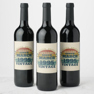 Personalised Thirty vintage 30th birthday party Wine Label