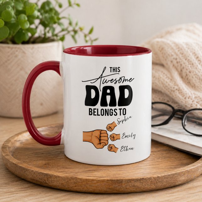 Personalised This Awesome Dad Belongs To | Custom  Mug (Personalized This Awesome Dad Belongs To | Custom Mug)