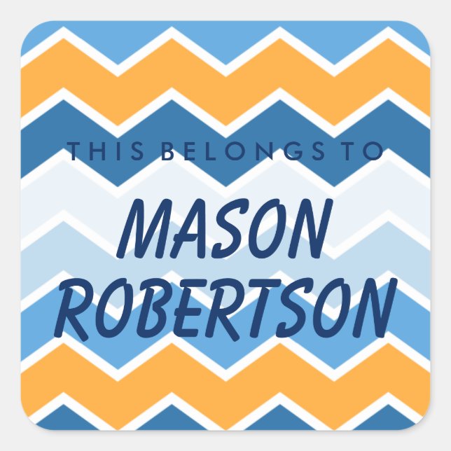 Personalised This Belongs To Square Sticker (Front)