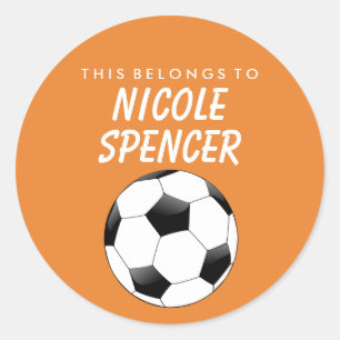 Personalised This Belongs To Sticker - Soccer