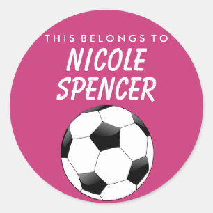 Personalised This Belongs To Sticker -  Soccer