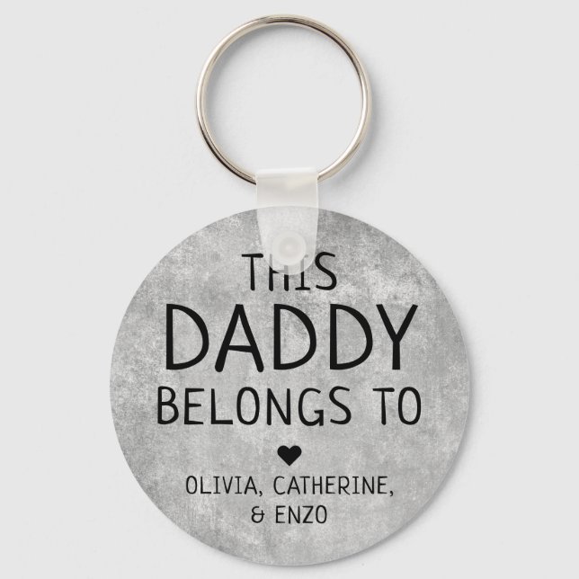 Personalised This Daddy Belongs To Father's Day Ke Key Ring (Front)