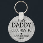 Personalised This Daddy Belongs To Father's Day Key Ring<br><div class="desc">Personalised This Daddy Belongs To Father's Day Keychain
Personalise it with the names of your kids.</div>
