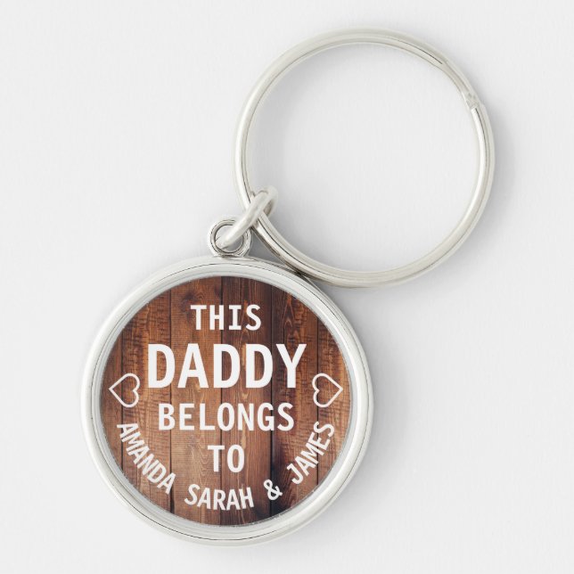 Personalised This Daddy Belongs To Father's Day Key Ring (Front)