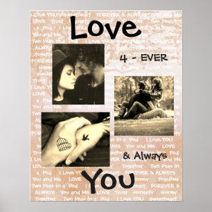 Personalised this "Love You" Couple's Photo Poster