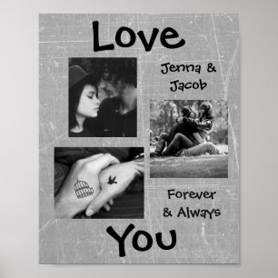 Personalised this "Love You" Couple's Photo Poster