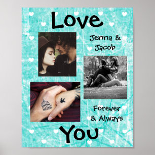 Personalised this "Love You" Couple's Photo Poster