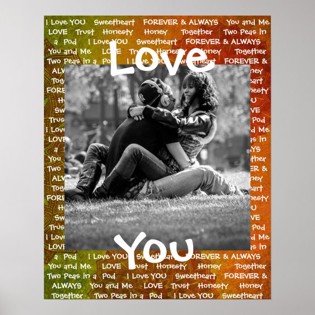 Personalised this "Love You" Couple's Poster (Front)