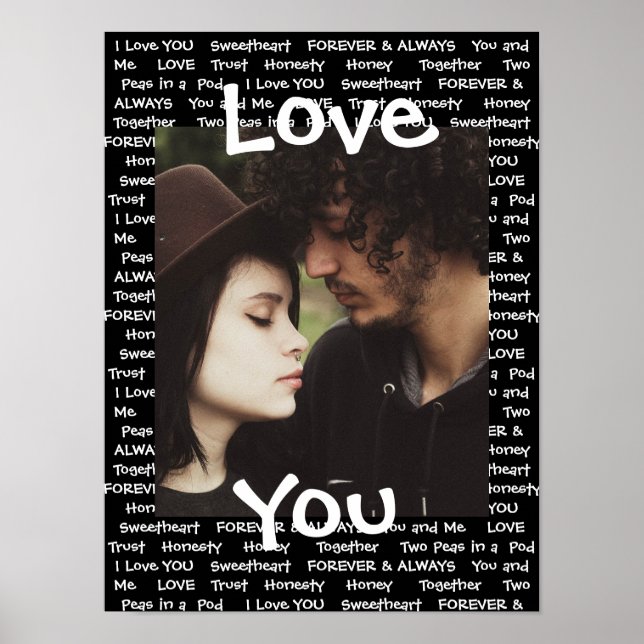 Personalised this "Love You" Couple's Poster (Front)