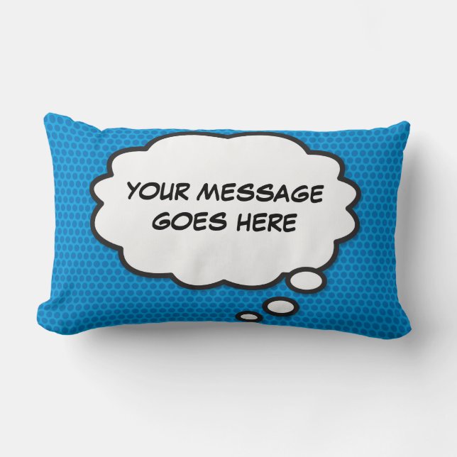 Personalised Thought Bubble Funny Cool Comic Book Lumbar Cushion (Front)
