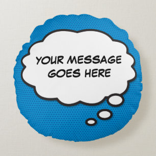 Personalised Thought Bubble Funny Cool Comic Book Round Cushion