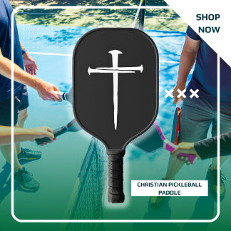 Personalised Three Nails White Cross Christian Pickleball Paddle