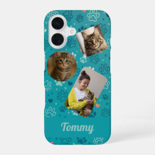 Personalised Three Photo Collage & Name Phone Case