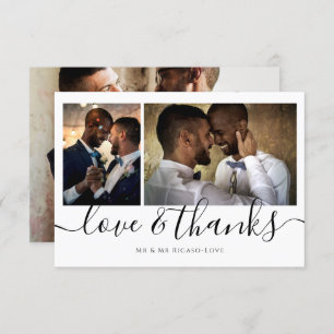 Personalised Three Photo Love and Thank You Invitation
